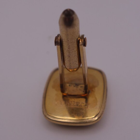 Square Cuff Links with Gold Setting and Brown with Glitter Inner - Picture 8 of 14